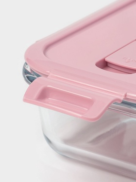 Контейнер Доляна Cook and Freeze, 380 мл, 15×11×5.5 см, с крышкой, жаропрочное стекло, МИКС
