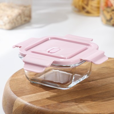Контейнер Доляна Cook and Freeze, 300 мл, 12×6 см, с крышкой, жаропрочное стекло, МИКС