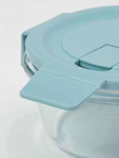 Контейнер для хранения продуктов Доляна Cook and Freeze, 370 мл, 13.5×6 см, с крышкой, жаропрочное стекло, МИКС