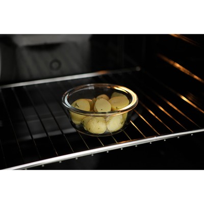 Контейнер для хранения продуктов Доляна Cook and Freeze, 370 мл, 13.5×6 см, с крышкой, жаропрочное стекло, МИКС