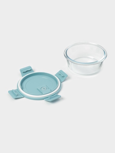 Контейнер для хранения продуктов Доляна Cook and Freeze, 370 мл, 13.5×6 см, с крышкой, жаропрочное стекло, МИКС