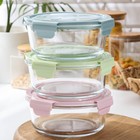 Контейнер из жаропрочного стекла круглый Cook and Freeze, 900 мл, 18×7 см, цвет МИКС - фото 24448308