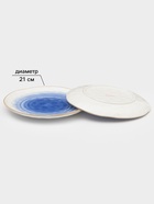 Набор посуды Доляна «Космос», 16 предметов: 4 тарелки d=21 см, 4 тарелки d=27.5 см, 4 миски d=13 см, 4 кружки 400 мл, фарфор, белый, синий - Фото 2