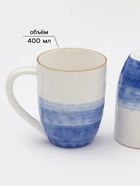 Набор посуды Доляна «Космос», 16 предметов: 4 тарелки d=21 см, 4 тарелки d=27.5 см, 4 миски d=13 см, 4 кружки 400 мл, фарфор, белый, синий - Фото 5