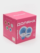 Набор посуды Доляна «Космос», 16 предметов: 4 тарелки d=21 см, 4 тарелки d=27.5 см, 4 миски d=13 см, 4 кружки 400 мл, фарфор, белый, синий - Фото 7