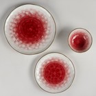 Набор фарфоровой посуды Доляна «Космос», 16 предметов: 4 тарелки d=21 см, 4 тарелки d=27,5 см, 4 миски d=13 см, 4 кружки 400 мл, цвет красный - фото 4343172