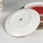 Набор фарфоровой посуды Доляна «Космос», 16 предметов: 4 тарелки d=21 см, 4 тарелки d=27,5 см, 4 миски d=13 см, 4 кружки 400 мл, цвет красный - фото 4343173