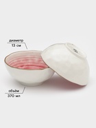 Набор посуды Доляна «Космос», 16 предметов: 4 тарелки d=21 см, 4 тарелки d=27.5 см, 4 миски 370 мл, 4 кружки 400 мл, фарфор, белый, красный - Фото 3