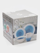 Набор посуды Доляна «Космос», 16 предметов: 4 тарелки d=21 см, 4 тарелки d=27.5 см, 4 миски 370 мл, 4 кружки 400 мл, фарфор, белый, красный - Фото 7