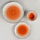 Набор фарфоровой посуды Доляна «Космос», 16 предметов: 4 тарелки d=21 см, 4 тарелки d=27,5 см, 4 миски d=13 см, 4 кружки 400 мл, цвет оранжевый - фото 4343177