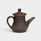 Чайник для заварки "Домашний", ангоб, красная глина, 0,7 л - фото 6257347