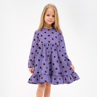 Платье детское KAFTAN «Горох», размер 30 (98-104 см), сиреневое