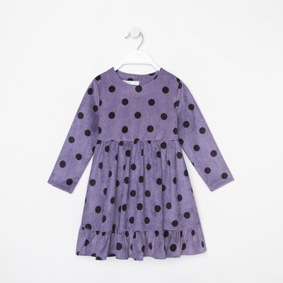 Платье детское KAFTAN «Горох», размер 30 (98-104 см), сиреневое