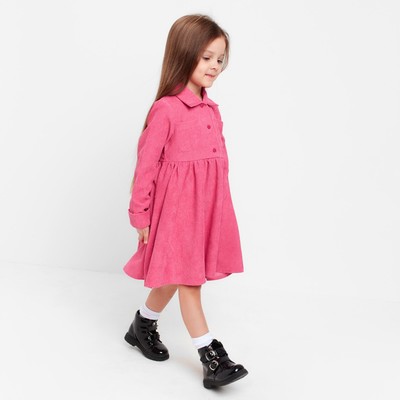 Платье для девочки KAFTAN: Velvet, ярко-розовое, рост 146-152 см