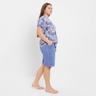 Пижамный комплект женский (футболка, шорты), цвет акварель/индиго, размер 46 - Фото 3