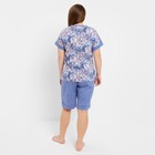 Пижамный комплект женский (футболка, шорты), цвет акварель/индиго, размер 60 - Фото 5