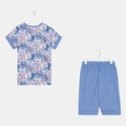 Пижамный комплект женский (футболка, шорты), цвет акварель/индиго, размер 60 - Фото 9