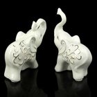 Сувенир керамика набор 2 шт "Два слоника с золотым узором" 14х15,5х6 см - Фото 3