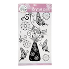 Наклейка интерьерная "Цветы и бабочки" с блёстками МИКС 58х32 см - Фото 1