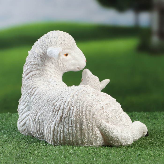 Садовая фигура "Овца с овечкой" 24х17х16см - фото 1926342845