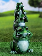 Садовая фигура из гипса «Лягушка пирамидка», 30×15×12 см - фото 68900848