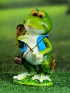 Садовая фигура из гипса «Лягушка путешественница», 20×11×8 см - Фото 4
