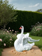 Садовая фигура из полистоуна «Лебедь с крыльями», 41×37×36 см - Фото 3