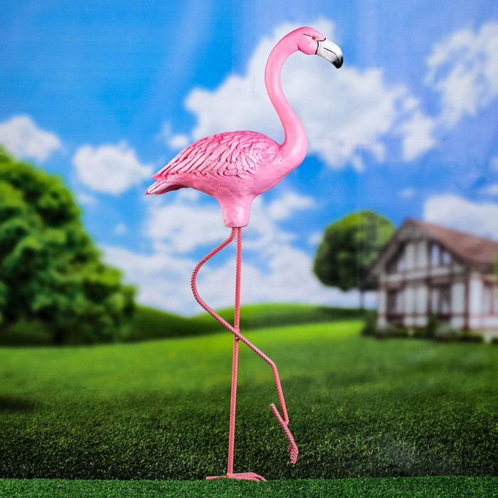 Садовая фигура "Фламинго" 92х32х13см - фото 1912579368