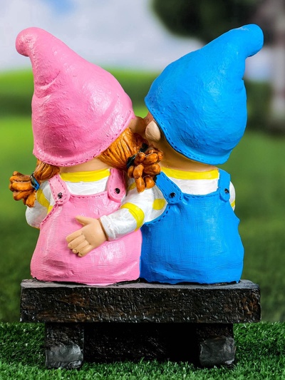 Садовая фигура из гипса «Девочка с мальчиком на скамейке», 26×13×19 см