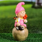 Садовая фигура "Девочка на шаре" 20х13х10см - фото 320894147