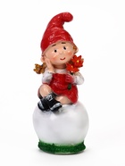 Садовая фигура из полистоуна «Девочка на шаре», 13×10×24 см, МИКС - Фото 2