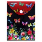 Папка-конверт на кнопке А6 deVENTE вертикальная, 114 х 158 мм, 150 мкм, "Бабочки" - Фото 1