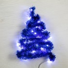 Гирлянда «Мишура» 1 м роса, IP20, синяя нить, 22 LED, 8 слоёв, d=3 см, свечение белое, CR2032х2 - фото 318758712