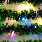 Гирлянда «Мишура» 2 м роса, IP20, зелёная нить, 44 LED, 6 слоёв, d=5 см, свечение мульти, ААх2 - Фото 3