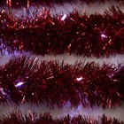 Гирлянда «Мишура» 1 м роса, IP20, красная нить, 22 LED, 6 слоёв, d=7 см, свечение белое, CR2032х2 - Фото 3