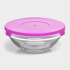 Салатники Доляна «Классика», набор 5 шт.: 130/200/350/500/900 мл, с крышками, стекло, розовый - Фото 3
