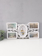 Фоторамка-коллаж с часами настенными «Цветок», бесшумные, 52×26 см, d=11×17 см - Фото 1