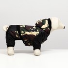 Комбинезон для собак, размер XXL, ДС 40, ОШ 42, ОГ 54 см, на меховом подкладе с капюшоном, чёрный - Фото 2