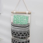 Органайзер подвесной с карманами Доляна «Марокко», 3 отделения, 59×19 см, цвет чёрно-белый - фото 24616530