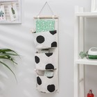 Органайзер с карманами подвесной Доляна «Далматин», 3 кармана, 58×19,5 см, цвет белый - фото 24351379