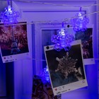 УЦЕНКА Гирлянда "Нить" 4.5 м с насадками "Прищепки-снежинки", IP20, прозрачная нить, 20 LED, свечение синее, фиксинг, 220 В - Фото 3