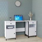 Письменный стол ЮНКЕР, 1000х420х750, Белый/Черный - Фото 2