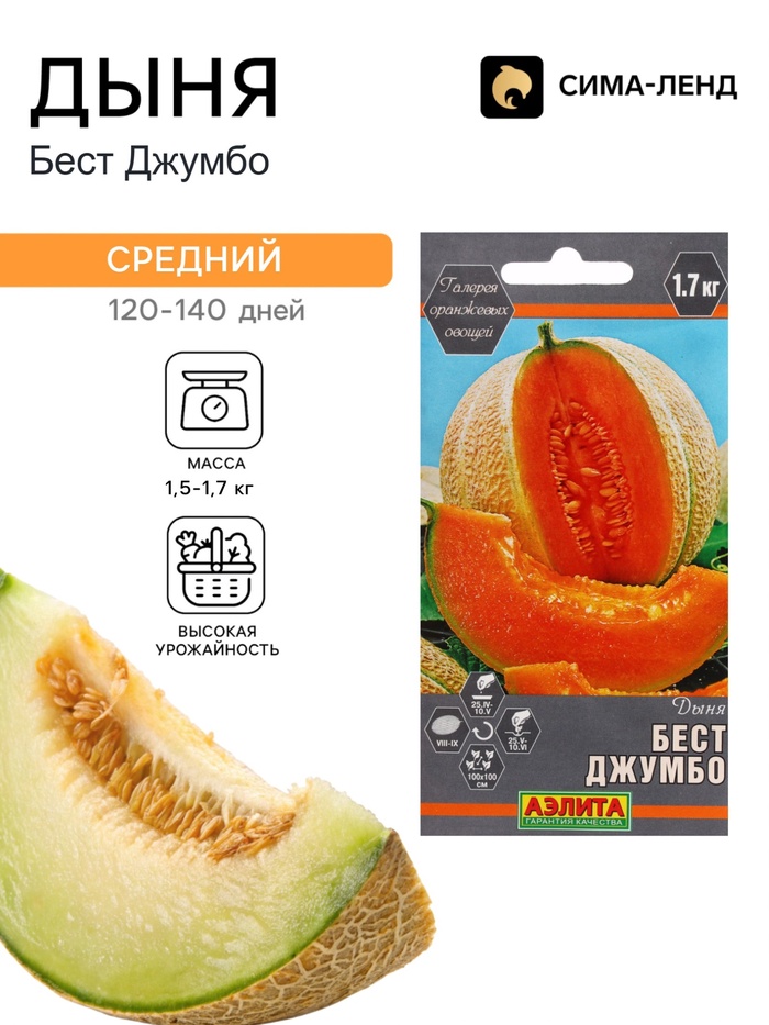 Семена Дыня «Бест Джумбо», 1 г, «Аэлита» - Фото 1