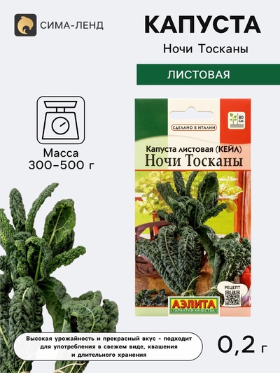 Семена Капуста листовая (кале) «Ночи Тосканы», 0.2 г, «Аэлита»