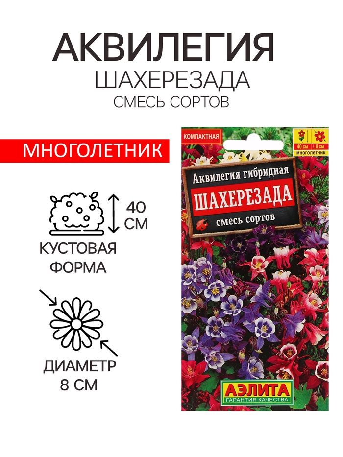 Семена цветов Аквилегия "Шахерезада", 0,1 г - Фото 1