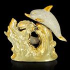 Сувенир керамика под золото "Дельфины с раковиной" 16,5х16х6,5 см - Фото 3