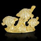 Сувенир керамика под золото "Три черепашки" 13х19х7 см - Фото 1