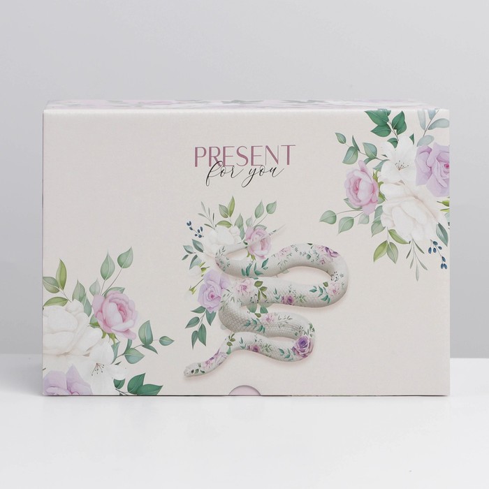 Коробка‒пенал, упаковка подарочная, «Present for you», 22 х 15 х 10 см - фото 1907366460