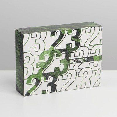 Коробка кондитерская, упаковка, «23 февраля», 20 х 15 х 5 см