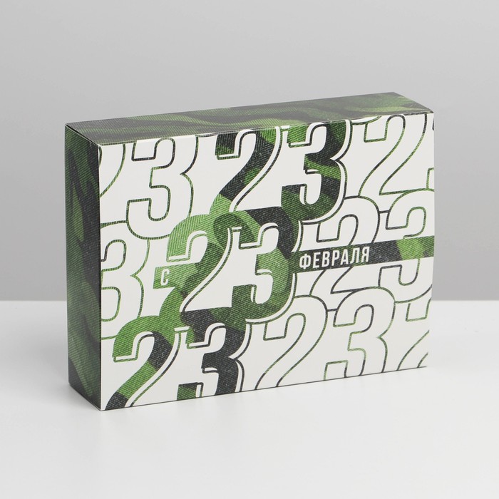 Коробка кондитерская, упаковка, «23 февраля», 20 х 15 х 5 см - фото 1905918789